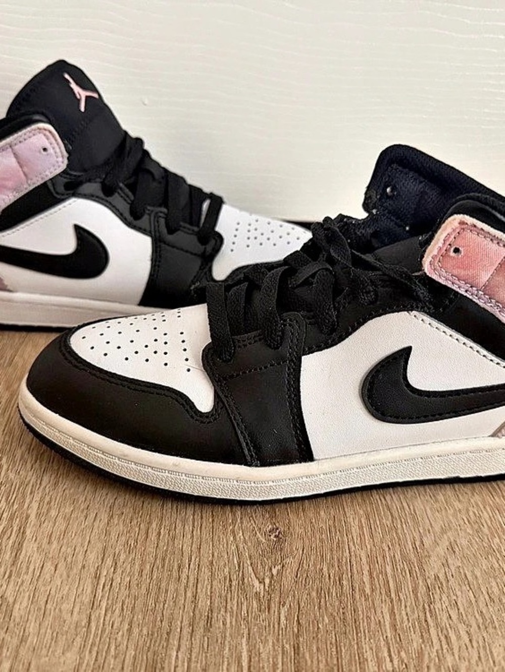 Jordan Air Jordan 1 Mid SE "Zen Master" Black & Pink Sneakers (Tye Dye Jordans)